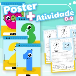 Kit Educacional de Numerais 1 a 9 - Recurso de Aprendizado Divertido + Atividade de Numerais de 0 à 9