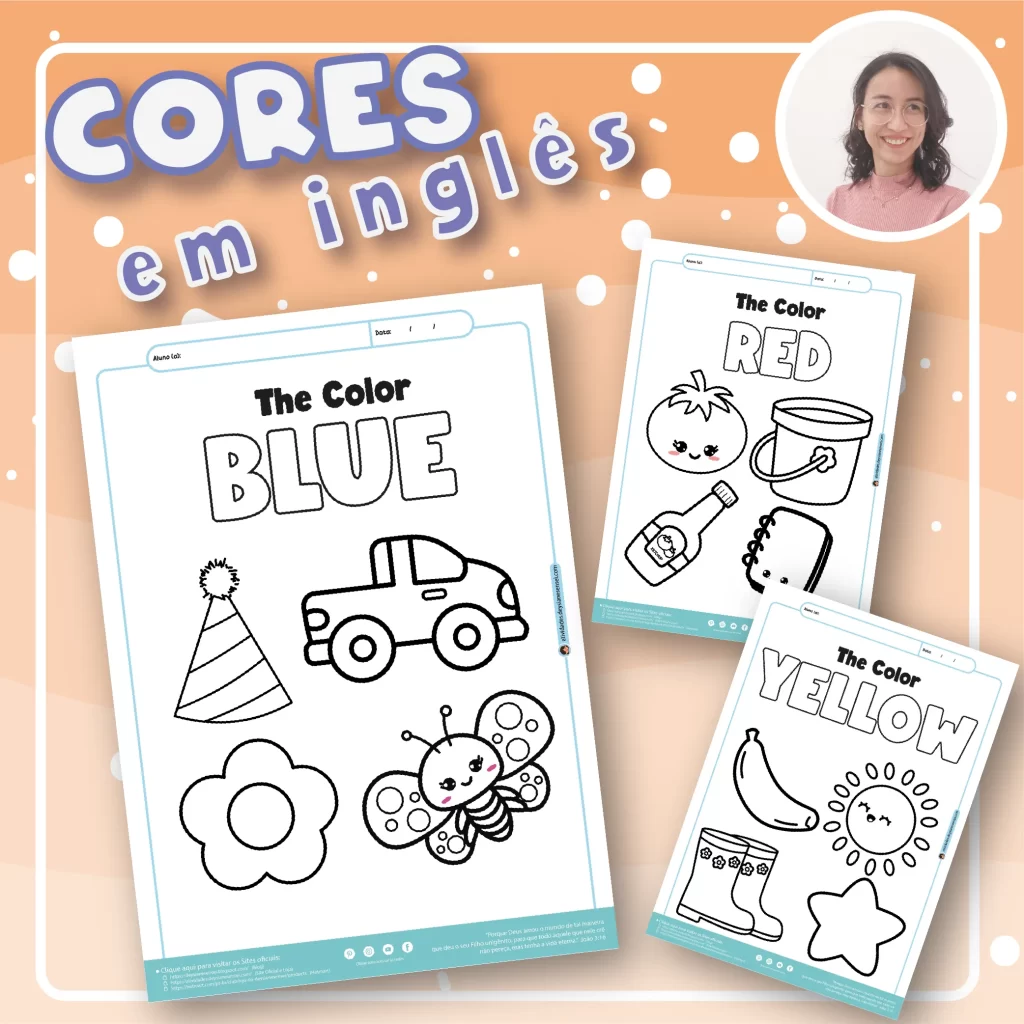 Cores em Inglês - Atividade para Colorir - Atividades Deysiane Sensei